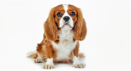 Charming Cavalier King Charles Spaniel Dog Gentle Soul Soft Fur Big Expressive Eyes Beloved Family Pet Portrait