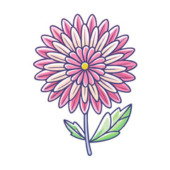 Beautiful Pink and White Flower Blossom Illustration Graphic Design