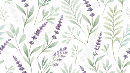 Floral Flourish: A delicate illustration of a seamless floral pattern. This soft and soothing design evokes tranquility. 