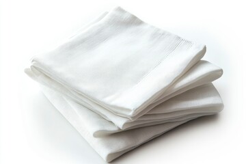 Stacked White Cloth Napkins Clean and Neatly Folded