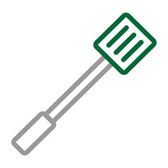 Spatula Vector Line Dark Green Grey Icon Design