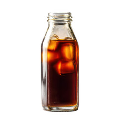 Refreshing cold brew coffee glass bottle on beverage photography isolated view