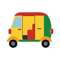 Vector Illustration of colorful Indian Rickshaw.