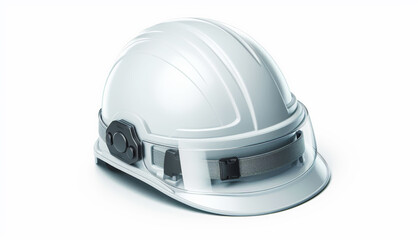 Fototapeta premium New white safety helmet on white background.