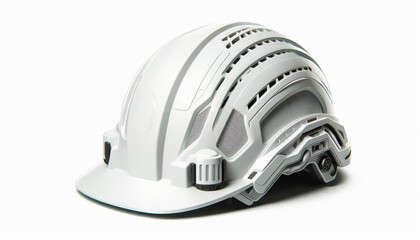 Fototapeta premium New white safety helmet on white background.