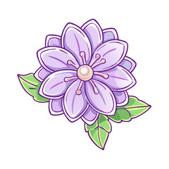Lovely Lilac Flower with Delicate Petals and Lush Green Leaves