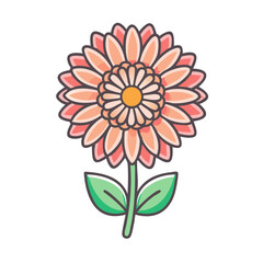 A Delicate Pink Flower with Green Leaves Illustration a Pretty Blossom Graphic Design Element