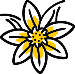 Wallflower, Waxflower, Windflower, Wisteria, Yellow Bell, Zephyranthes (Rain Lily), Snowdrop, Oxeye Daisy, Star Jasmine, Everlasting Daisy, flower logo icon