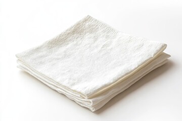 Folded White Napkins Stacked on Surface for Dining Setting