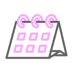 Calendar Vector Line Lt Pink Grey Icon Design