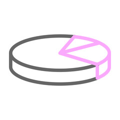 Pie Chart Vector Line Lt Pink Grey Icon Design