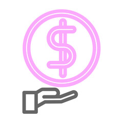 Finance Vector Line Lt Pink Grey Icon Design