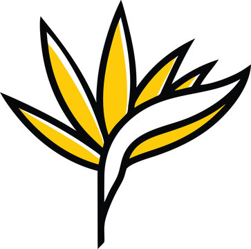 yellow and white bird of paradise flower clip art preview