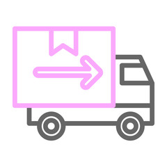 Package Dispatch Vector Line Lt Pink Grey Icon Design