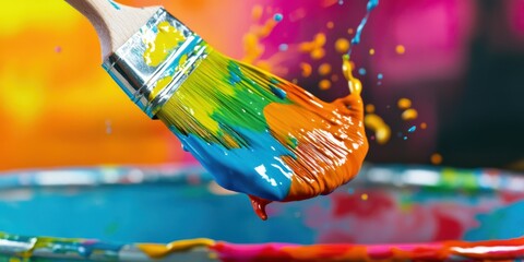 Painting with vibrant colors to boost mood