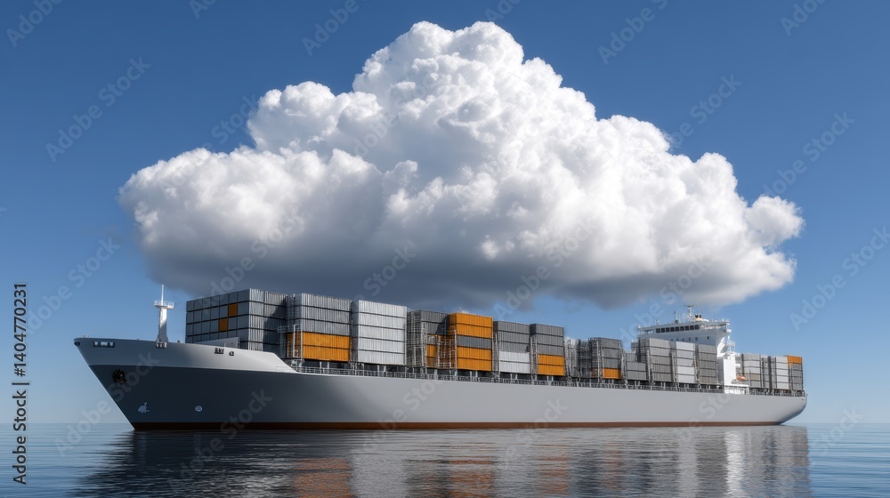 Poster cloud-based ship routing system optimizing global fleet logistics, responding to real-time events li