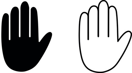 Fototapeta premium Hand line icon, stop sign set, vector EPS10