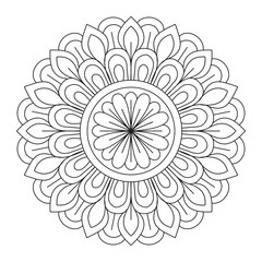 Elegant Simple Mandala Flower Design. Easy mandala for adults, vector file