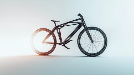 Fototapeta premium Modern bicycle design showcasing a sleek frame and unique wheel structure captured in soft light