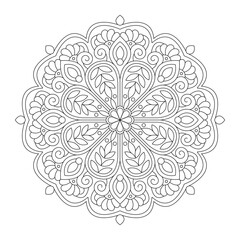 Floral Oriental Outline Vintage Decorative Elements Pattern, vector file