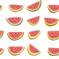 Vector of Watermelon Seamless Pattern with abstract styles
