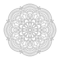 Flower Mandala for coloring pages and book, vector file