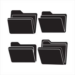 Folder Icon Vector Illustration Silhouette Style