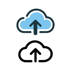 Minimalist Cloud Storage Symbol on White Background