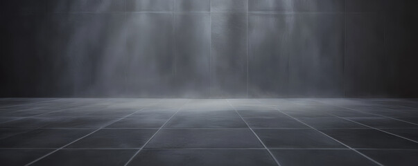 Dramatic lighting and mist create a mysterious atmosphere in a dark space