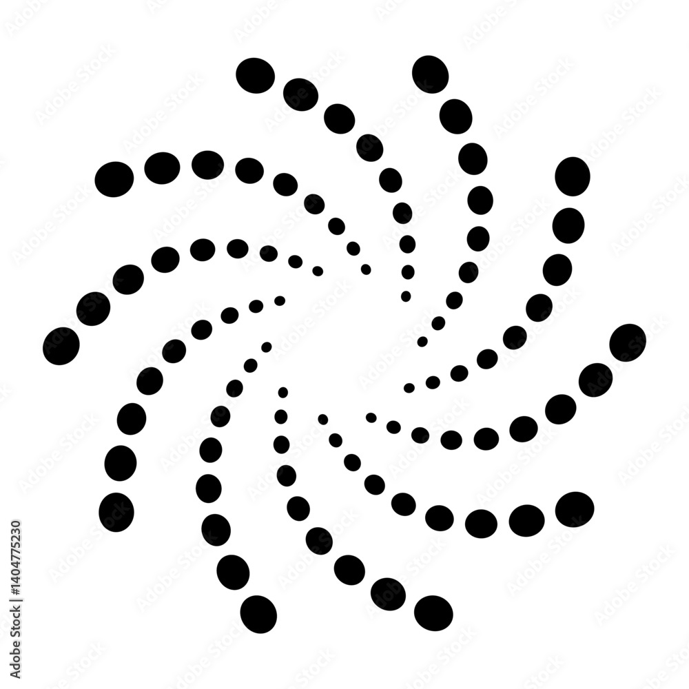 Aufkleber swirling dots illusion, dynamic circular motion design