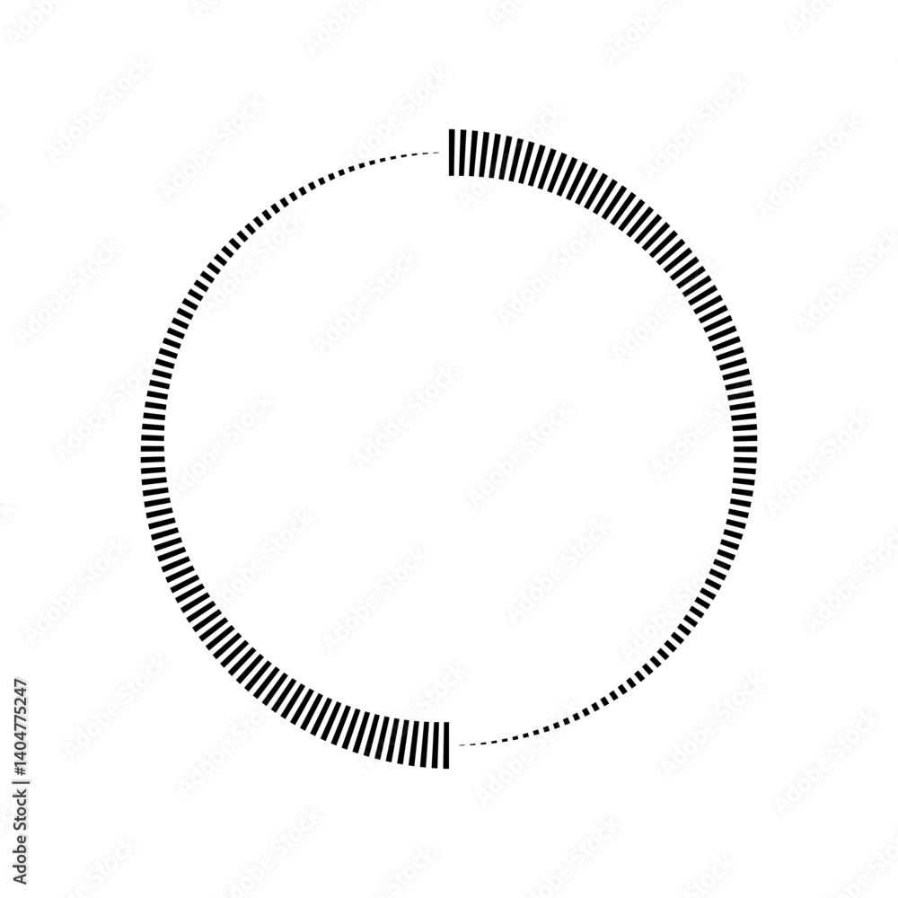 Poster circular progress bar, segmented black and white loading indicator
