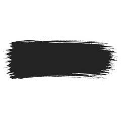 Grunge black brush stroke banner with rough texture edges