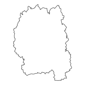 Outlined Map of Zhytomyr Oblast, Ukraine for Geographic Projects