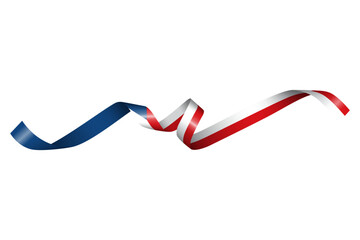 Set of flag ribbon with colors of Czechia (Czech Republic) for independence day celebration decoration
