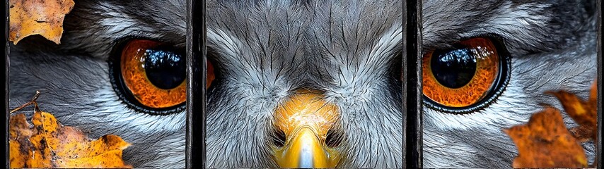Eagle Eyes Through Bars