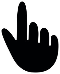 Index finger line icon, hand cursor click, EPS10