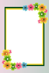 Beautiful Floral Border frame design concept isolated on plain gradient background  - vector illustration