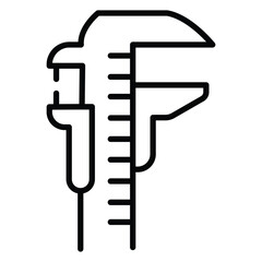 Linear Measurement Tool with Scale vector Icon design