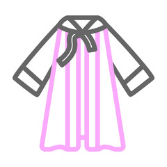 Academic Gown Vector Line Lt Pink Grey Icon Design