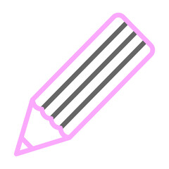 Pencil Vector Line Lt Pink Grey Icon Design
