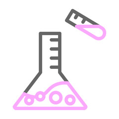 Science Lab Vector Line Lt Pink Grey Icon Design