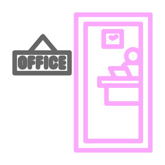 College Office Vector Line Lt Pink Grey Icon Design