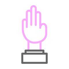 Volunteer Vector Line Lt Pink Grey Icon Design