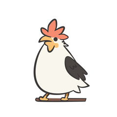 lovely bird and chicken cartoon animal