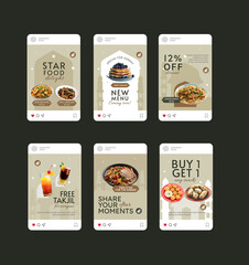 Diverse Ramadan Food and Drink Social Media Story Templates for Promotions and Greetings




