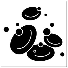Hemoglobin glyph icon. Protein responsible for transporting oxygen in blood. Iron-containing protein. Anemia concept. Filled flat sign. Isolated silhouette vector illustration
