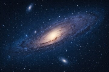 Fototapeta premium Stunning Spiral Galaxy in Deep Space with Distant Stars and Nebulae