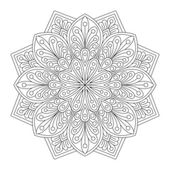 Mandala Coloring book line art vector illustration, vector file