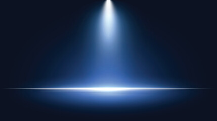 Empty stage with spotlight. Illuminated light background. Light effect design. Vector illustration