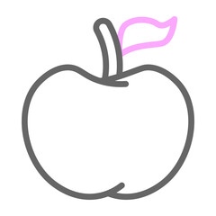 Apple Vector Line Lt Pink Grey Icon Design